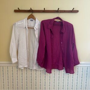 BUNDLE OF 2 Laura Scott Button Down Tops (Size XL)
